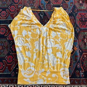 Old Navy Yellow and White Floral Blouse